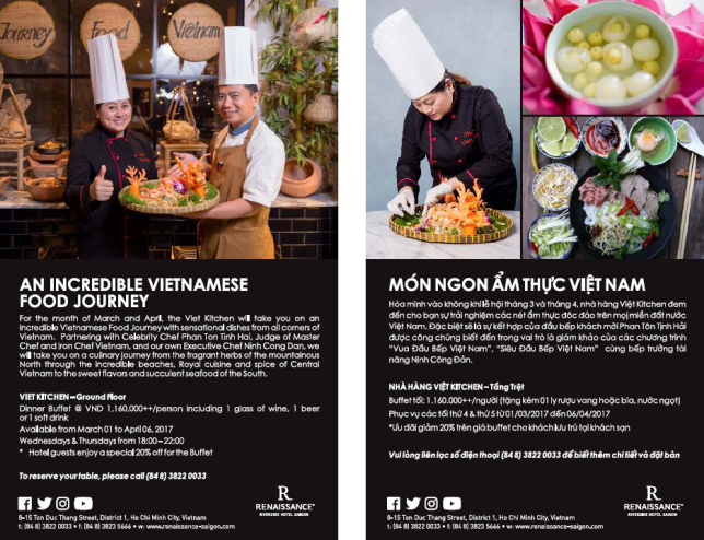 Renaissance Riverside Hotel Saigon giới thiệu món ngon ẩm thực Việt Nam